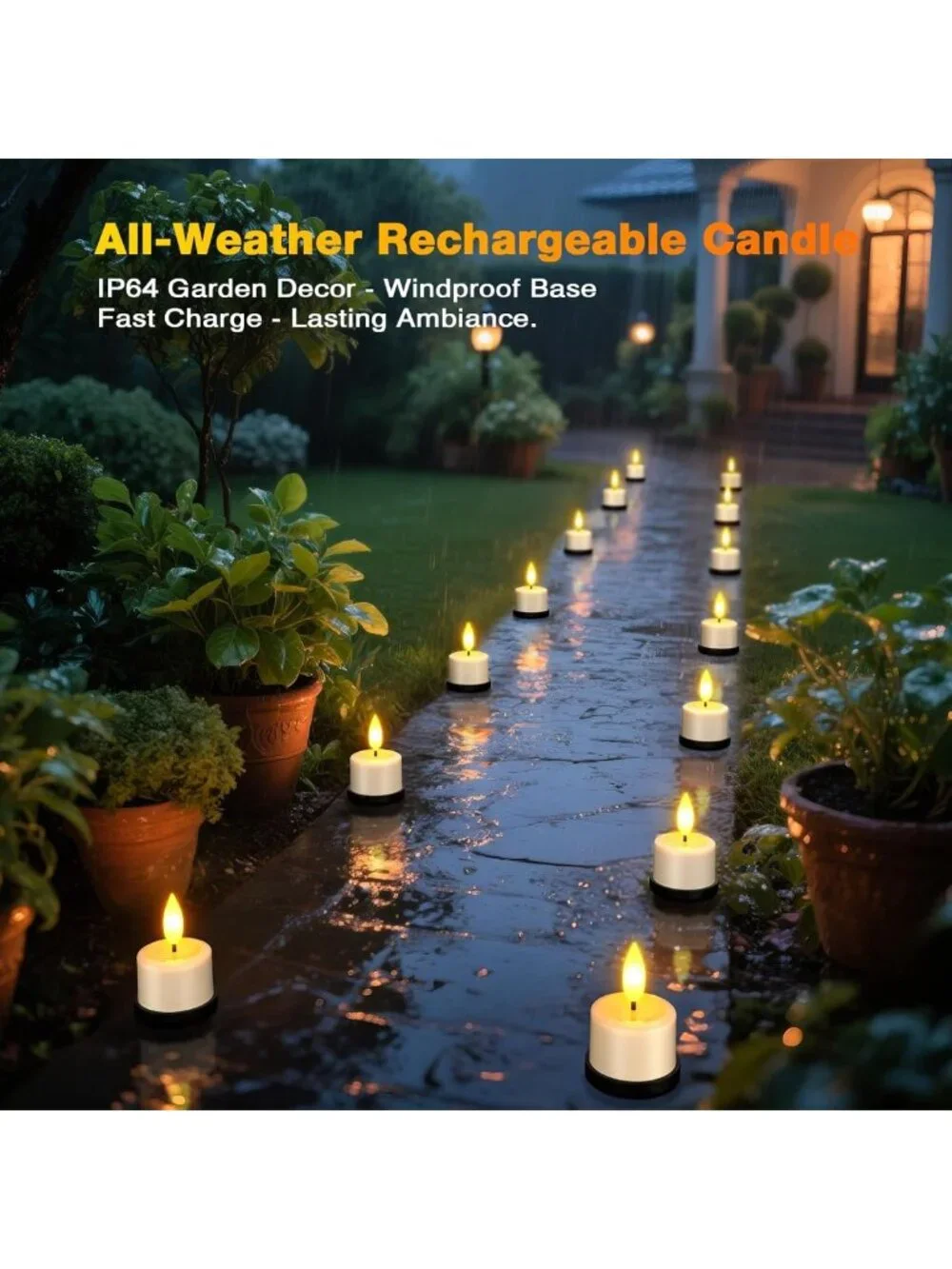 Rechargeable Waterproof Tea Light Candles with Remote & Timer - Perfect for
